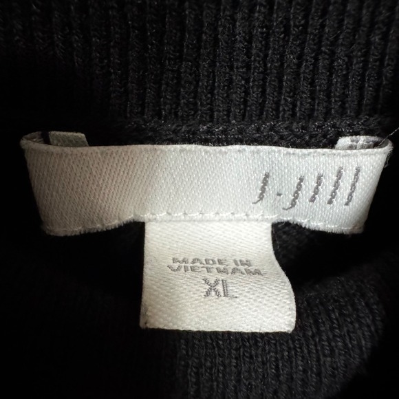 J.Jill Black Knit Turtleneck Sweater Dress Size XL Shift Knee Length Minimalist - Picture 8 of 16